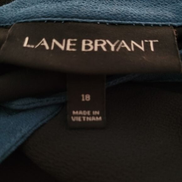 Lane Bryant Dress Party Cocktail Black Blue Geometric Print Size 18 1X - Picture 8 of 9